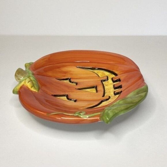 Certified International Susan Winget Jack O’Lantern Pumpkin Halloween Dish Bowl - Picture 3 of 11